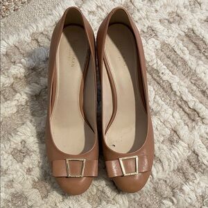 Cole Haan Tali Bow Pump with Gold Buckle